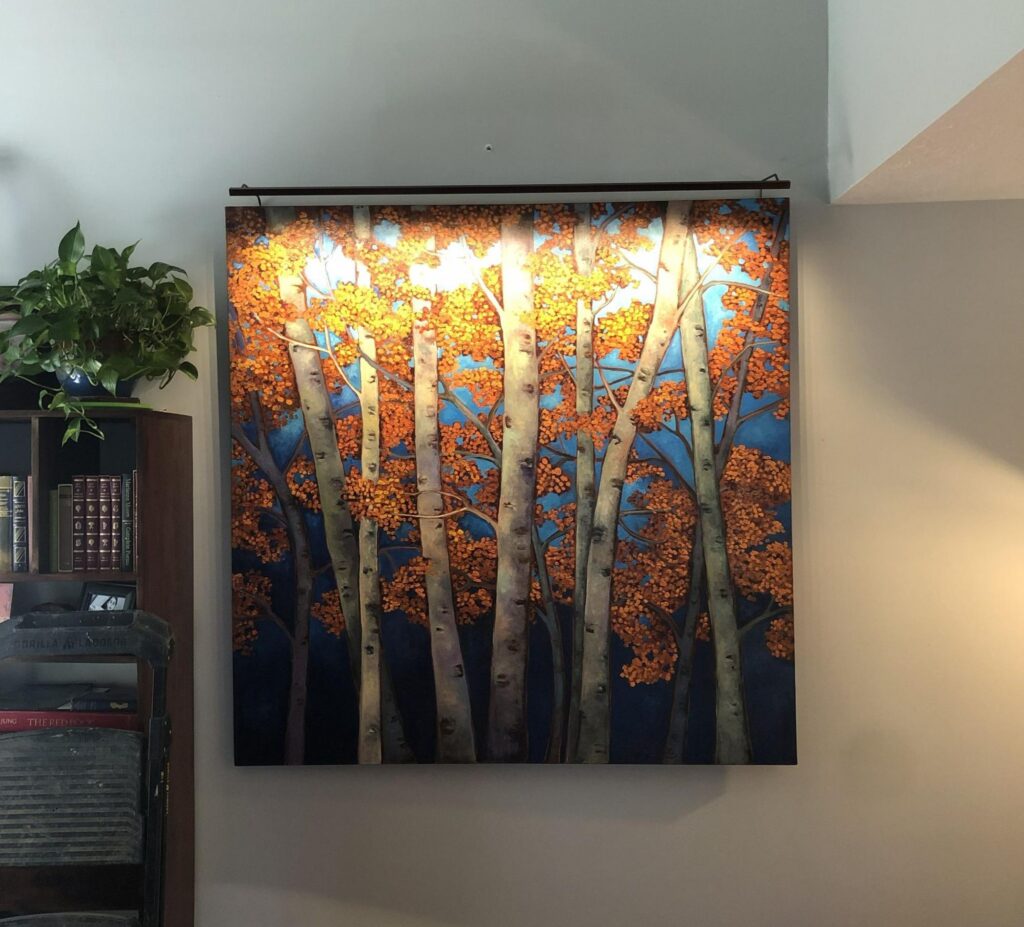Backlit custom light fixture installed by All 4 You Electrical in a Boise, ID office.