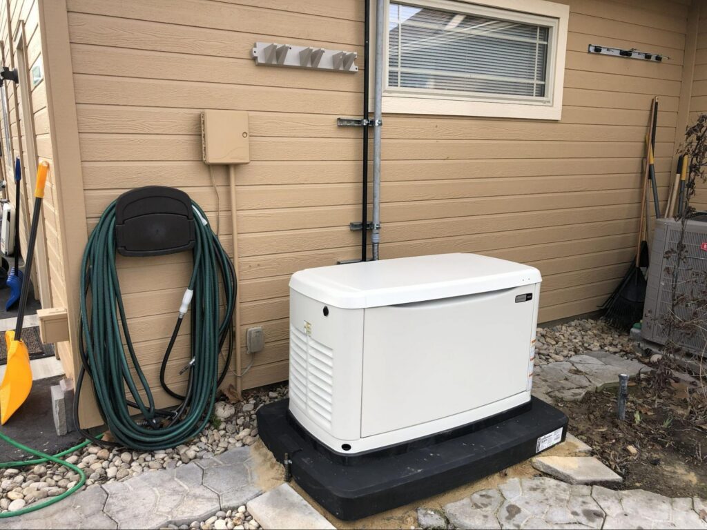 Standby generator installation beside a Kuna, ID home by All 4 You Electrical.
